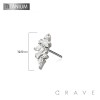 IMPLANT GRADE TITANIUM THREADLESS PUSH IN CZ BEZEL BAGUETTE MARQUISE ARCH FAN TOP PART